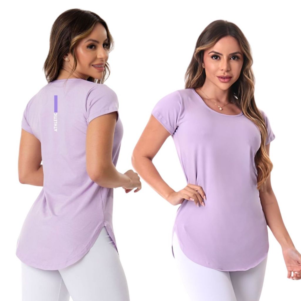 Blusa Feminina Academia Athletic Lilás em Oferta na Shopee