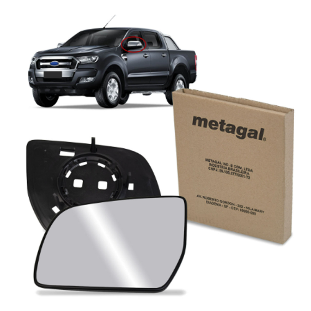Vidro do Retrovisor Original Ford Ranger 13/16 Lado Esquerdo