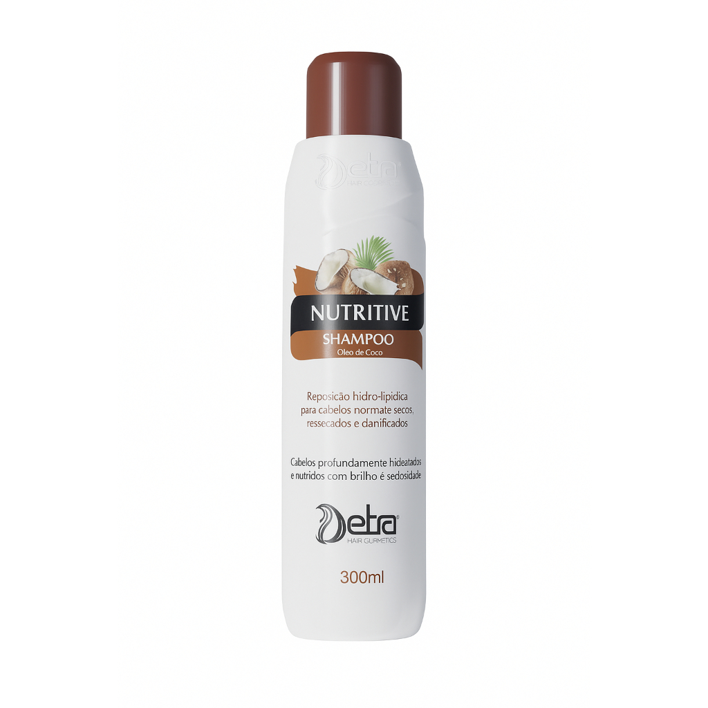 Shampoo Nutriçao  Óleo De Coco Nutritive 300ml  - Detra Hair Cosmetics