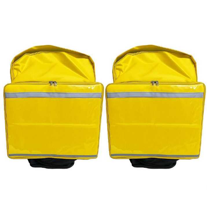 KIT 02 Capas Mochilas Bag AMARELA ( Sem Isopor) Térmicas De Motoboy Para Isopor De 45 Litros Entregas