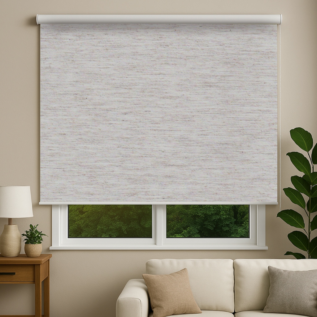 Persiana Cortina Rolo Blecaute Tecido Mescla Linho 1,60m X 1,40m Altura Sala Quarto Blackout
