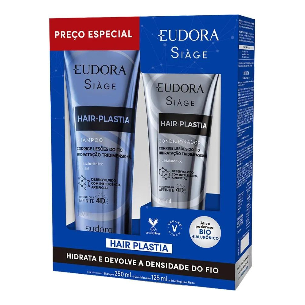 Eudora Siage Hair Plastia Kit Shampoo 250ml + Condicionador 125ml