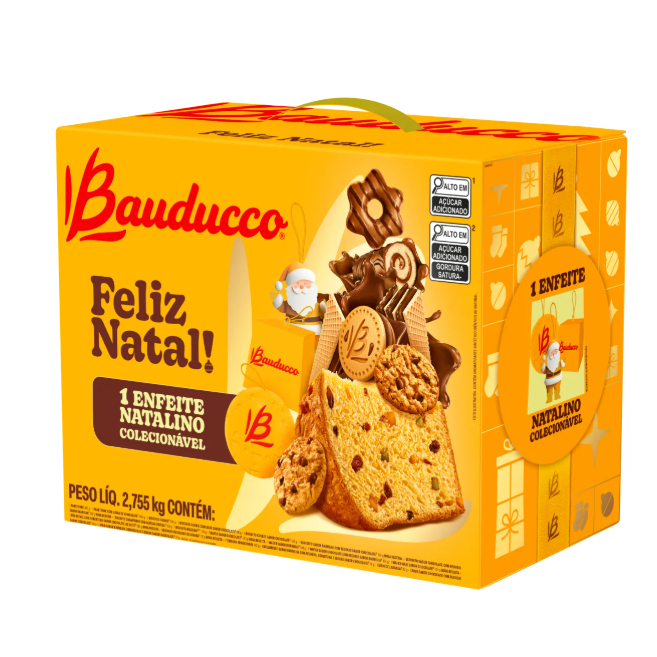 Cesta De Natal Bauducco Grande Caixa 2,755kg 20 Itens