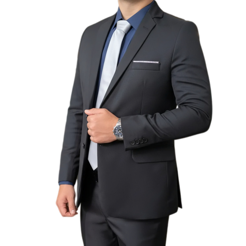 Terno Social Masculino Slim Microfibra Preto - Cores (Original)