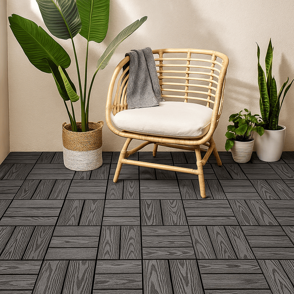 Deck Modular Preto e Cinza 30x30cm Peças Encaixe Rápido em Oferta na Shopee