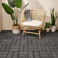 Deck Modular Preto e Cinza 30x30cm Peças Encaixe Rápido