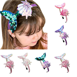 Tiara Brilho Sereia Crianças Meninas Encapada Headband Infantil em Oferta na Shopee