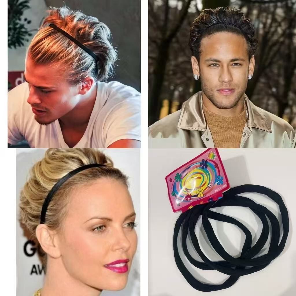 Kit 4 Faixa De Cabeça Tiara Esportiva Grande Elásticos Cabelo