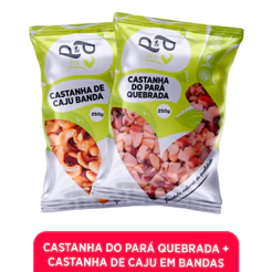 Castanha do Pará + Castanha de Caju Torrada Quebrada/Pedaço - P&P