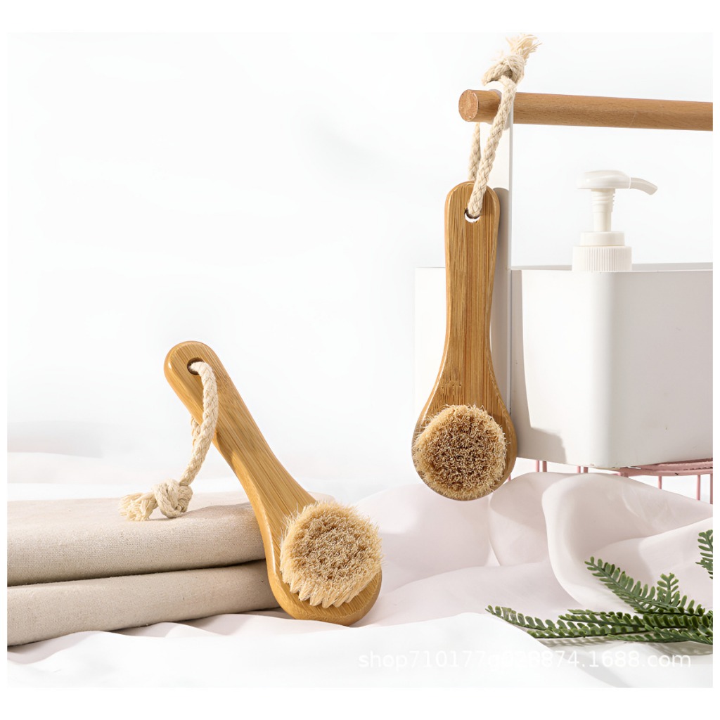 Escova Seca De Rosto Esfoliação a Seco Dry Brushing Facial Cerdas Naturais Rosto Penariol