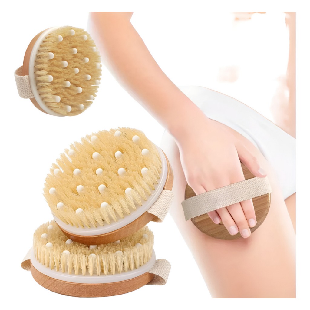 Escova De Corpo Seco , Chuveiro Molhada E Seca Para Celulite Linfática , Esfoliante Corporal Com Suave Penariol