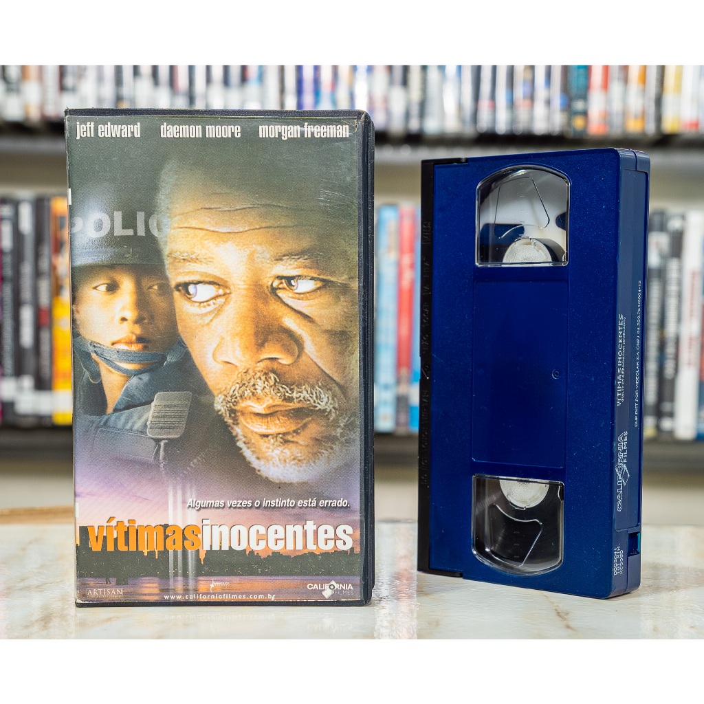 VHS Vítimas Inocentes - DUBLADO - Morgan Freeman Daemon Moore Jeff Edward - Original - Fita de Vídeo Filme - Raro