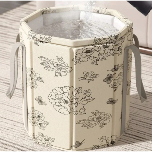 Balde De Imersão Para Banho De Pés  Banheira Dobrável Com Cobertura Alta No Joelho , Saco