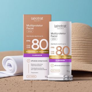 Multiprotetor Facial Stick Labotrat FPS 80 – Proteção Solar, Clareamento e Hidratação em Oferta na Shopee