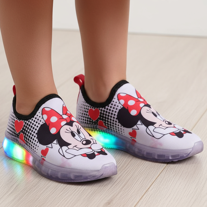 Tênis LED Infantil Minnie – Calce Fácil, Confortável e Super Brilhante! em Oferta na Shopee