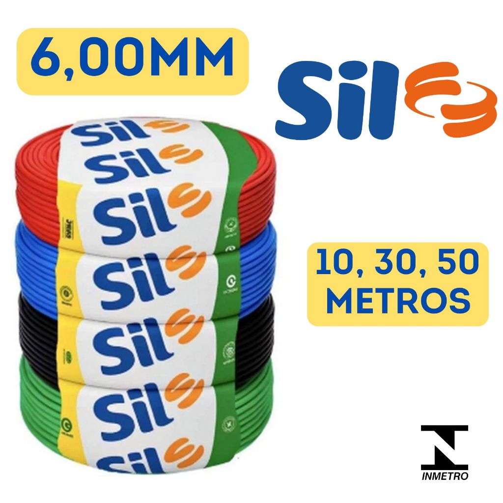 Cabo Sil 6,00mm - 10, 20 e 30 Metros Flexível - Fio Original Todas as Cores em Oferta na Shopee
