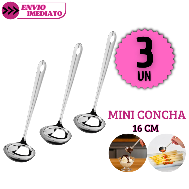 Kit 3 Mini Conchas Inox Ideal para Molhos Caldas Sobremesas Praticidade Elegância Cozinha Estilo em Oferta na Shopee