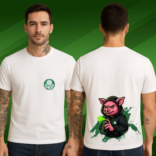 Camiseta Masculina Palmeiras Time Verdão Porco Gobatto