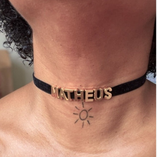 Chocker Colar Gargantilha em Veludo 10mm Personalizada com Nome em Oferta na Shopee