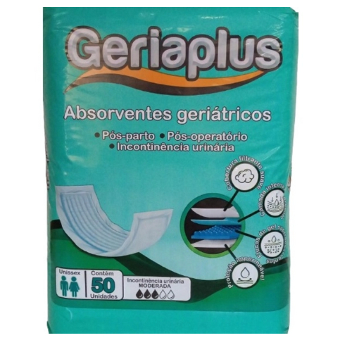 Absorvente geriátrico - Geriaplus - 50 Tiras / Unidades - BARATO