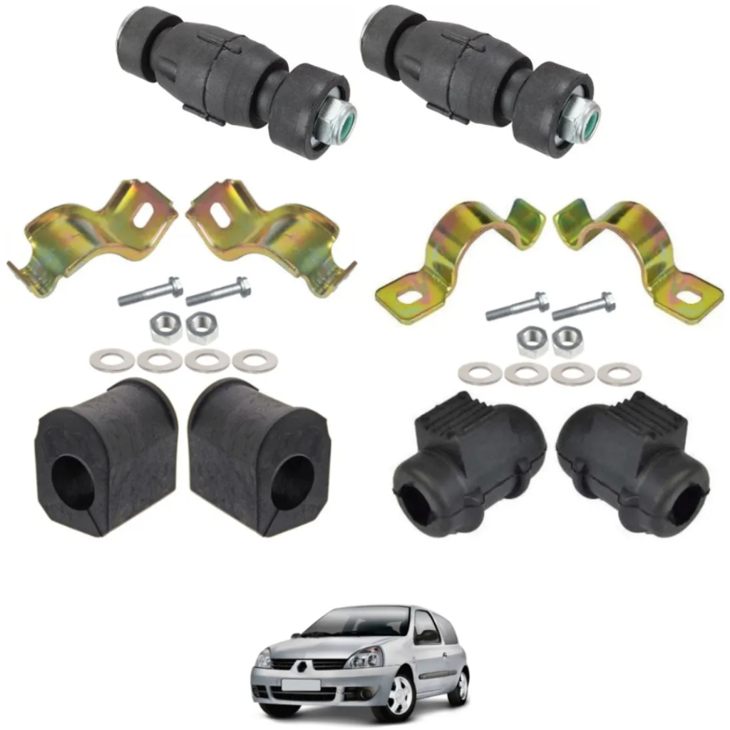 Kit Bieleta Bucha Barra Estabilizadora Dianteira Clio Kangoo