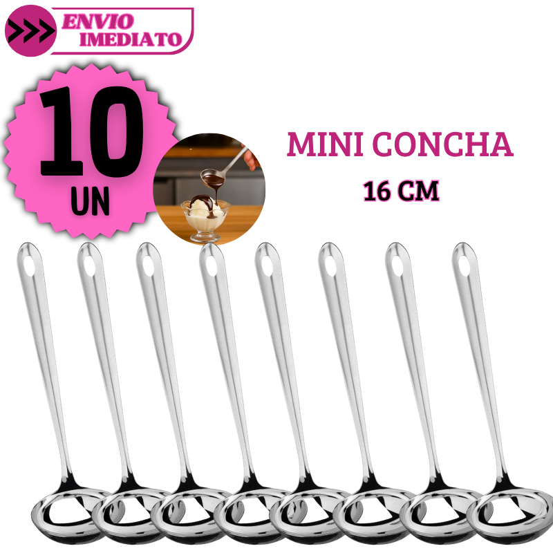 Kit 10 Mini Conchas Inox Ideal para Molhos Caldas Sobremesas Praticidade Elegância Cozinha Estilo em Oferta na Shopee