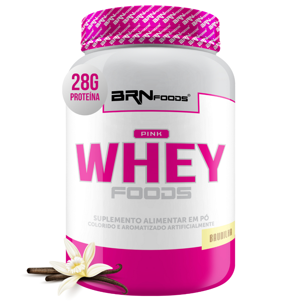 Whey Protein Pink Whey 900g (com Colágeno) - Performance e Bem-estar - BRN Foods em Oferta na Shopee