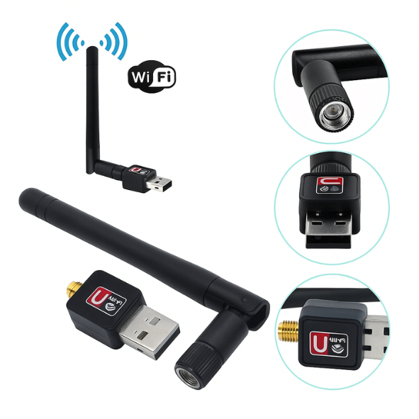 Placa Adaptador USB Transmissor De Wi-Fi De Rede Sem Fio