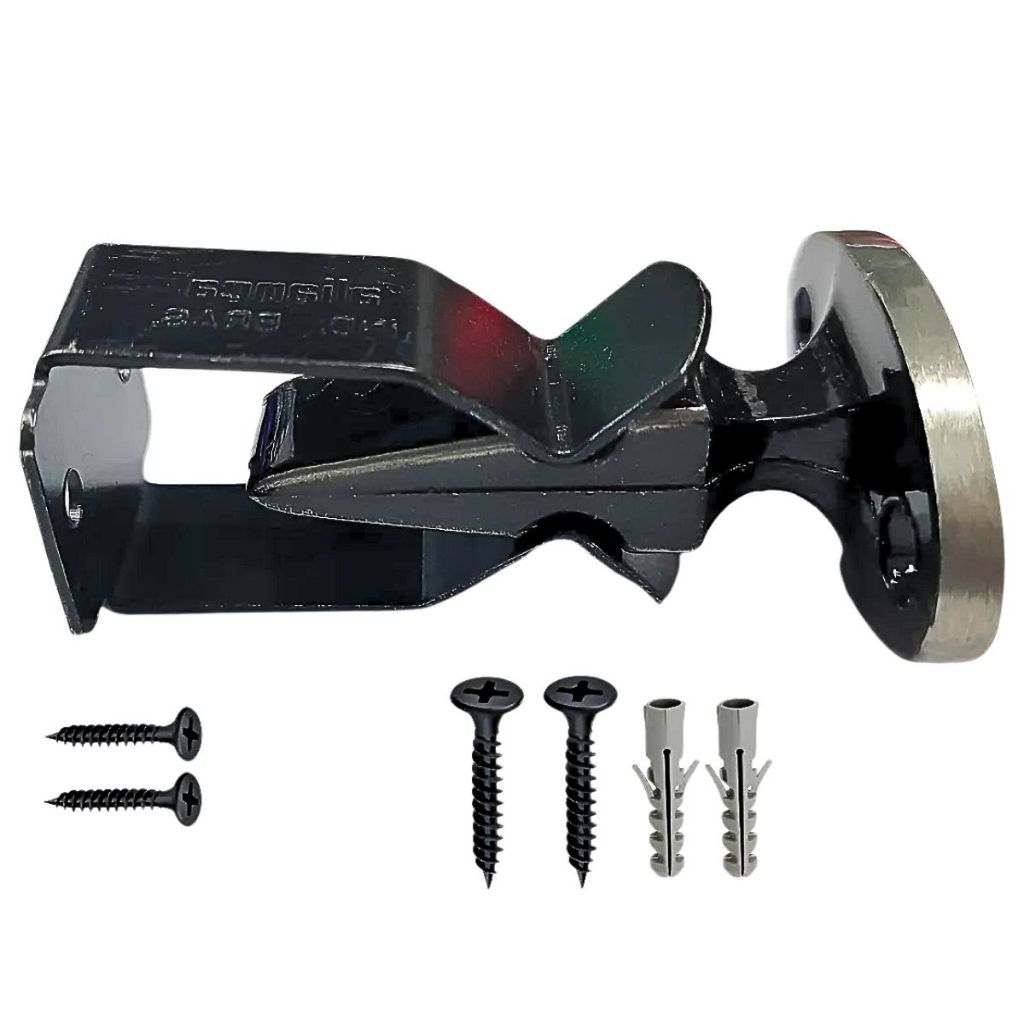 Fixador Prendedor de Porta por Pressão preto black Rodapé Parede fácil instalação