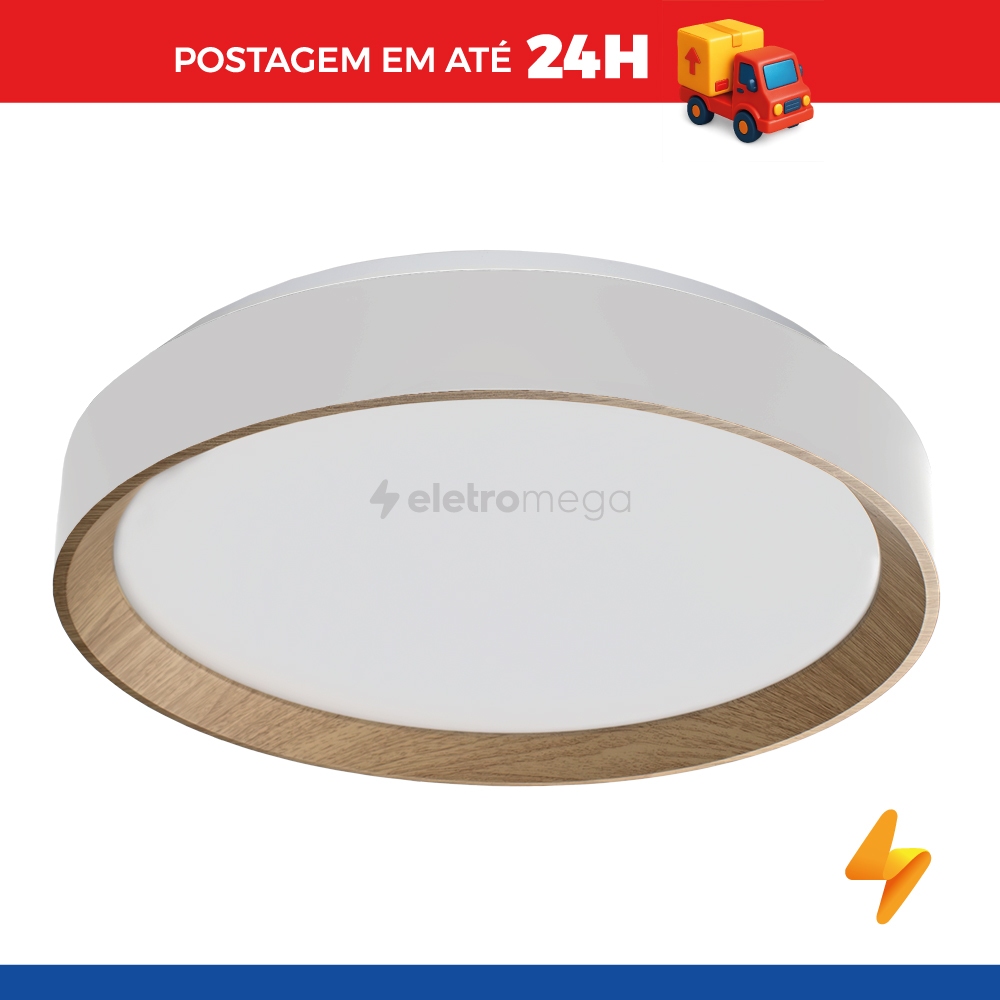 Plafon Led Arbos 24W Bivolt Temperatura Ajustável Branco - Blumenau Iluminação