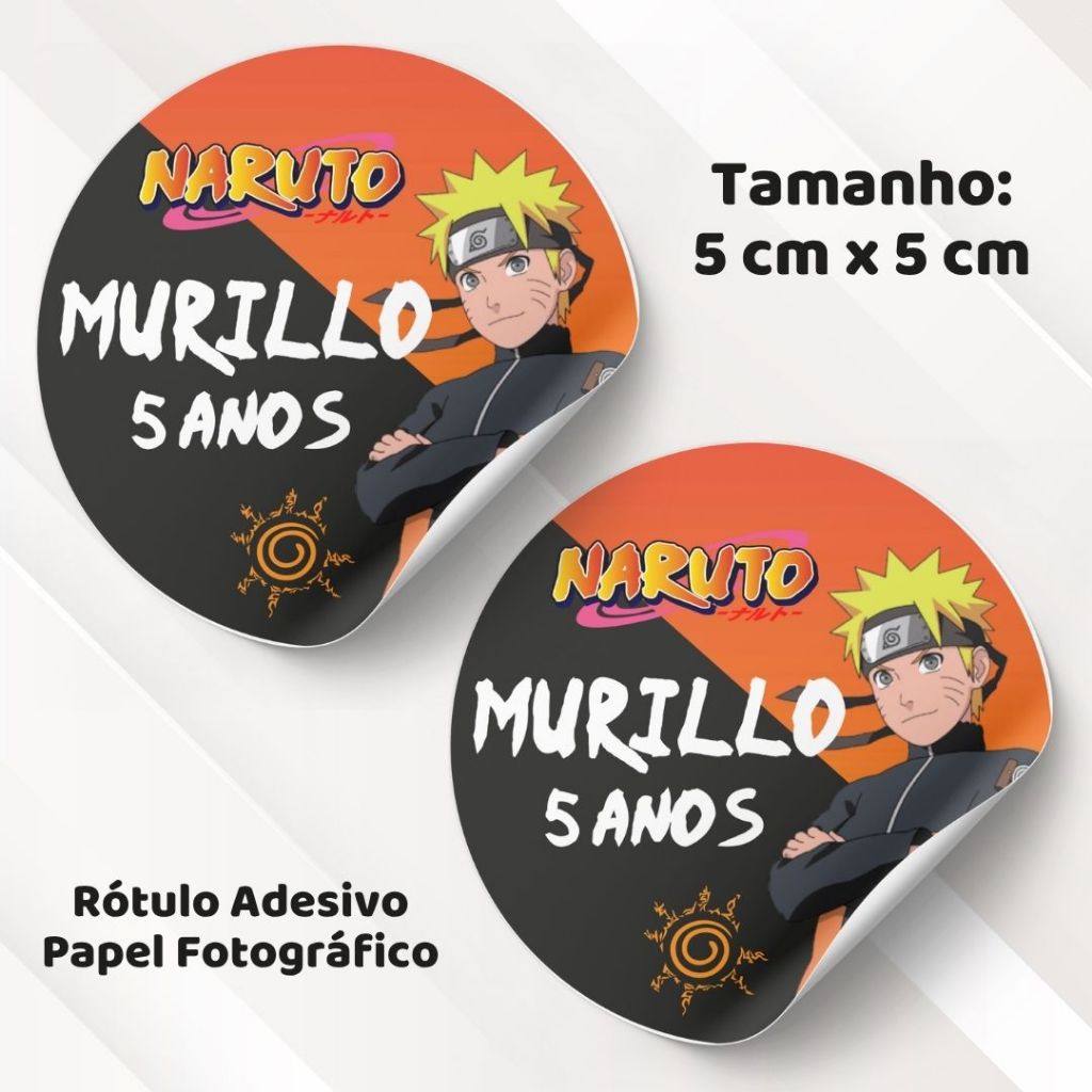 Rótulo Adesivo 5cm NARUTO  - Rótulo adesivo ANIME NARUTO