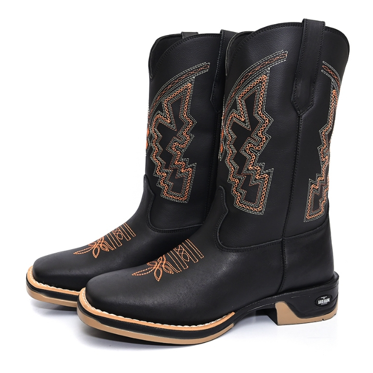 Bota Masculina Country Texana Bico Quadrado Couro Legítimo Sola Jump Estilo Texas em Oferta na Shopee