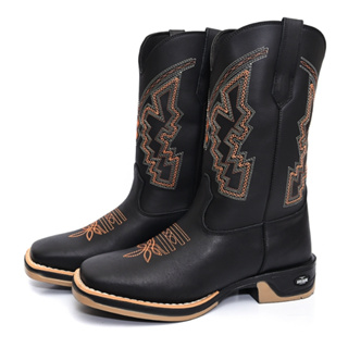 Bota Masculina Country Texana Bico Quadrado Couro Legítimo Sola Jump Estilo Texas em Oferta na Shopee
