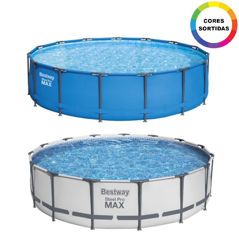Piscina Estruturada Bestway Steel Pro Max 14970 Litros com Filtro Escada Capa