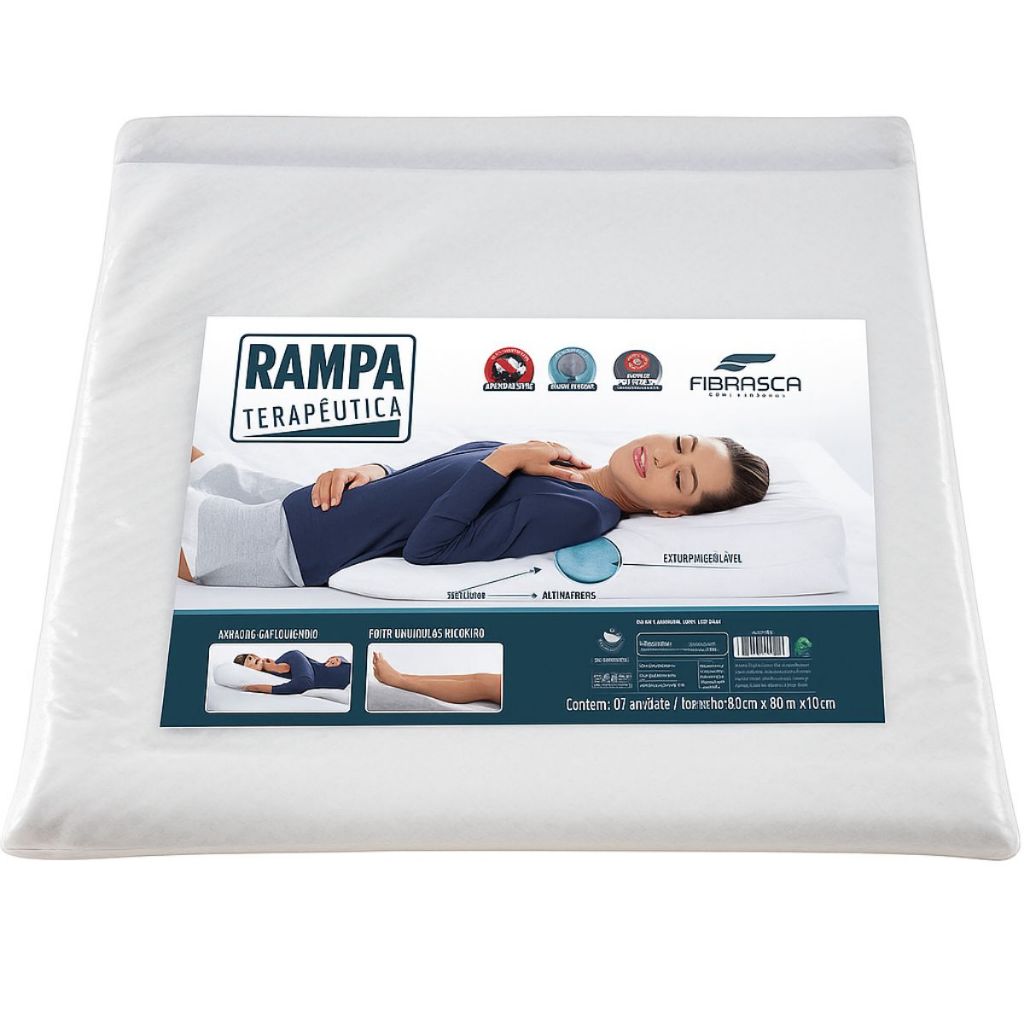 Travesseiro Rampa Terapêutica 60x83x15cm – Massageador Ortopédico com Forro Impermeável - Lar Norte