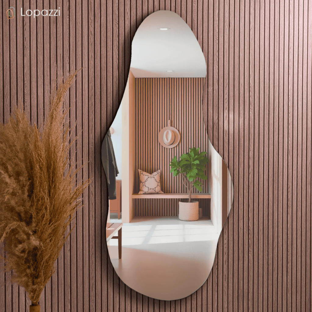 Espelho Piza Corpo Inteiro Lopazzi Orgânico Polido Suporte 110x50cm Quarto Sala Hall Closet Lavabo em Oferta na Shopee