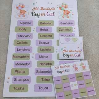 Kit Bingo - Revelação Verde e Lilás em Oferta na Shopee