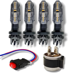KIT 4 PISCA LED CB250F TWISTER 2019 FAN TITAN + BOTÃO PISCA ALERTA + RELE DE LED 2 PINOS
