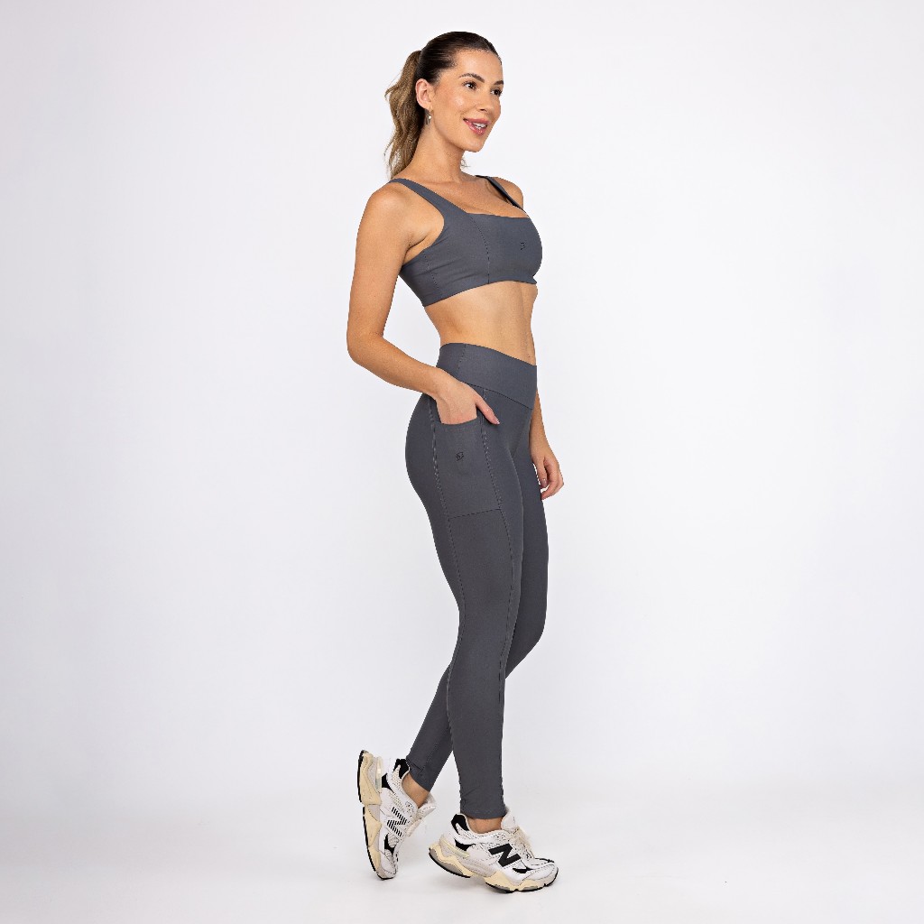 Kit Conjunto Fitness Feminino Top Alças Largas e Legging com Bolso – Conforto, Compressão e Sustentação em Oferta na Shopee