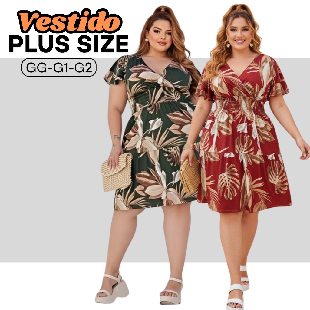 Vestido Ajustável Plus Size Manga Curta Soltinho Leve