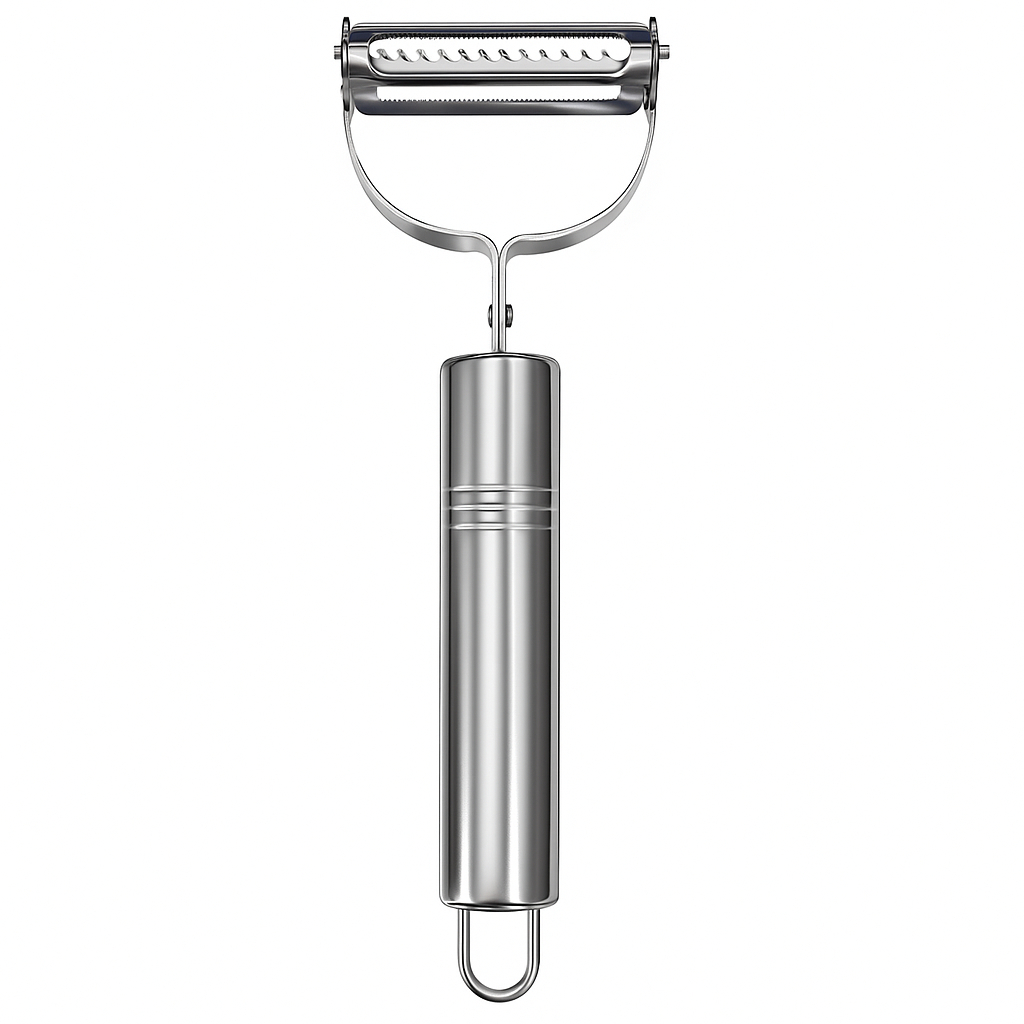 Detalhes do Utensílios de Cozinha em Inox – Descascador, Espremedor de Limão, Amassador e Amolador