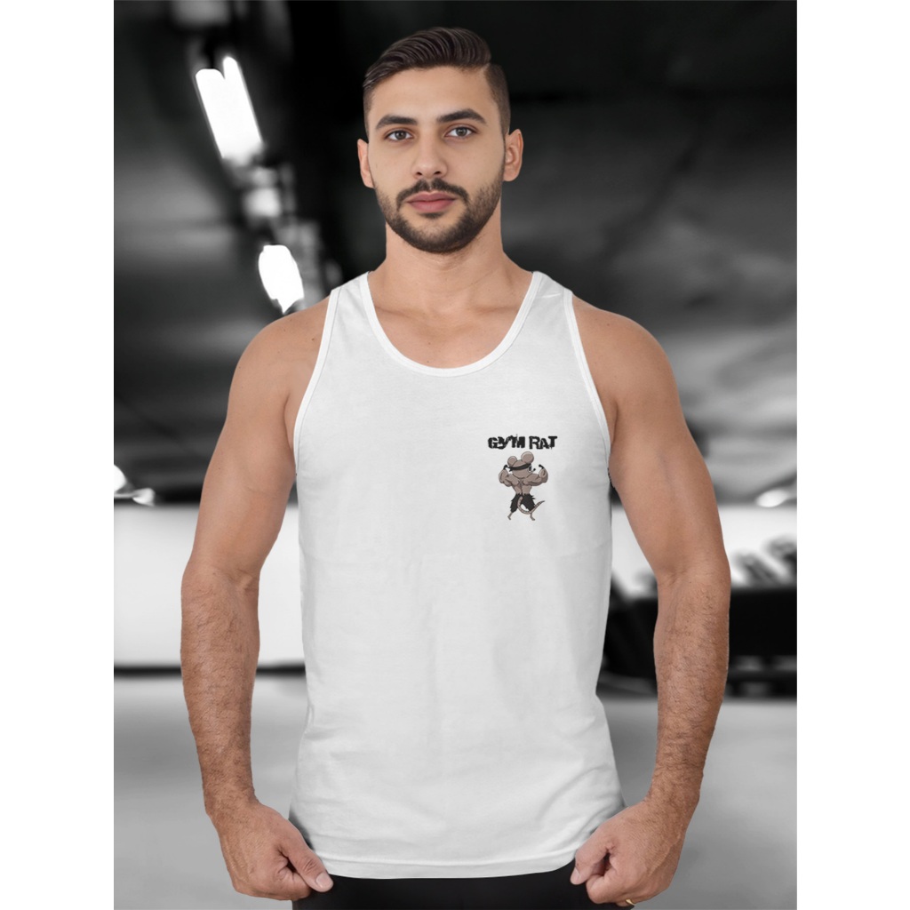 Camiseta Regata Gym rat Classic conforto e estilo 100% Algodão