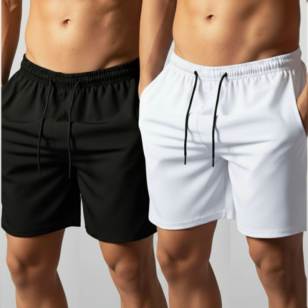 Kit 2 Peças Shorts de Tactel Com Elastano Moda Praia do P ao GG