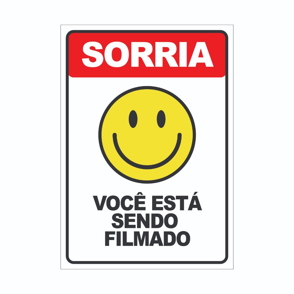 Placa Sorria Você Está Sendo Filmado Segurança Casa Trabalho Condomínio Empresa