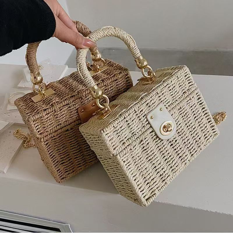 Bolsa Feminina de Praia Bag Saco De Palha Verão Bolsa Transversal p112