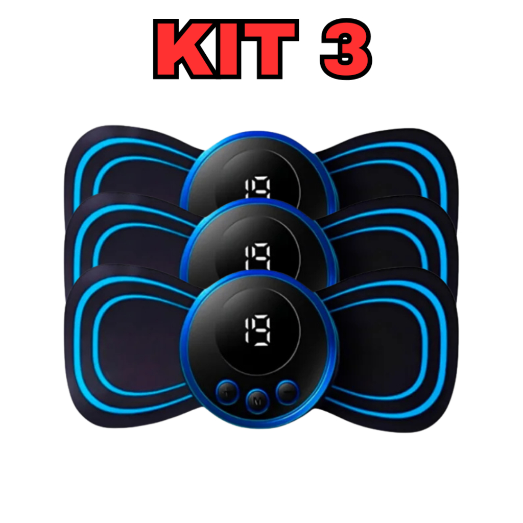 Kit 3 Mini Massageador Elétrico de Estimulação Muscular – Relaxamento e Alívio Instantâneo! Leve 1, 2 ou 3