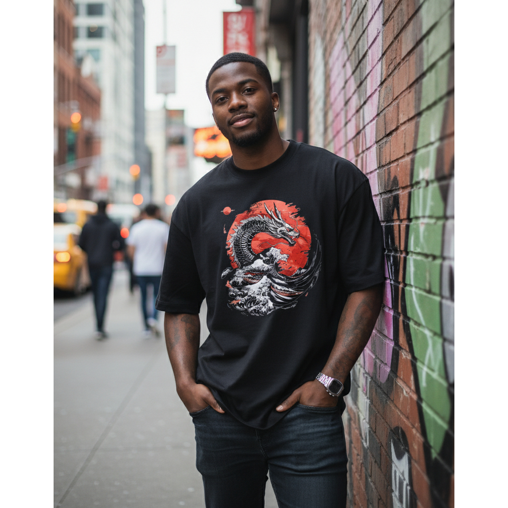 Camiseta Oversized Unissex Streetwear Estampada Academia Algodão Conforto Estilo Urbano Moderna Chic