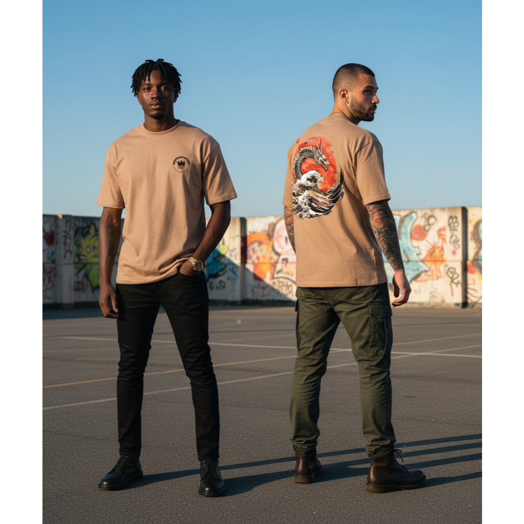 Camiseta Oversized Unissex Streetwear Algodão 30.1 Estampada Academia Conforto Estilo Urbano Moderna
