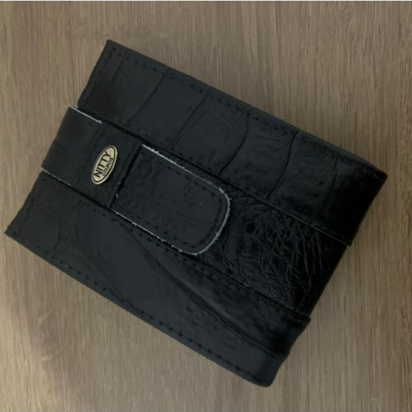 Carteira Masculina de Couro Legítimo Nitty Couros Preta com Porta Moedas, Zíper e Divisórias para Cartões e Documentos em Oferta na Shopee