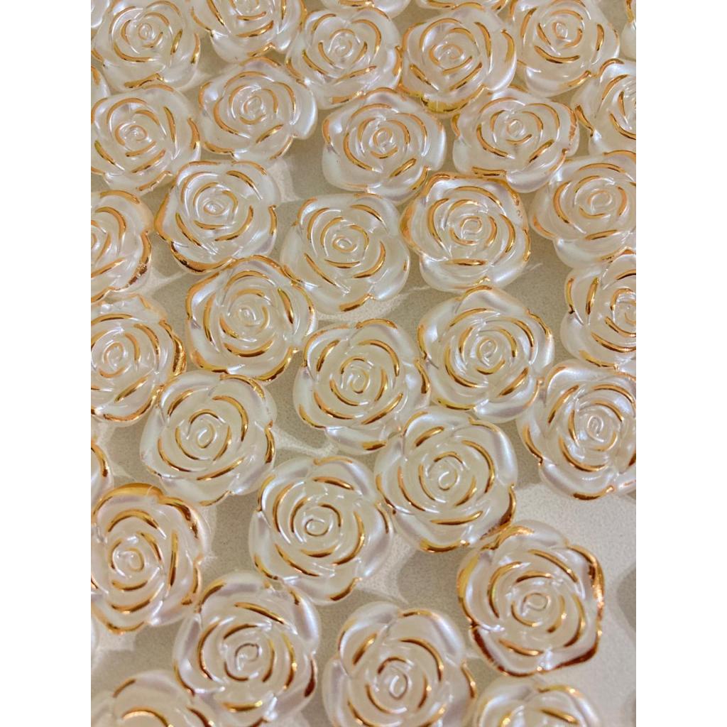 Miçanga de Flor Rosa Para Entremeio 18mm em Oferta na Shopee